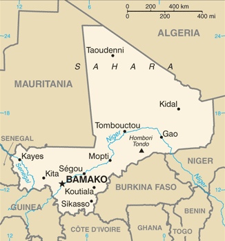 Landkarte Mali